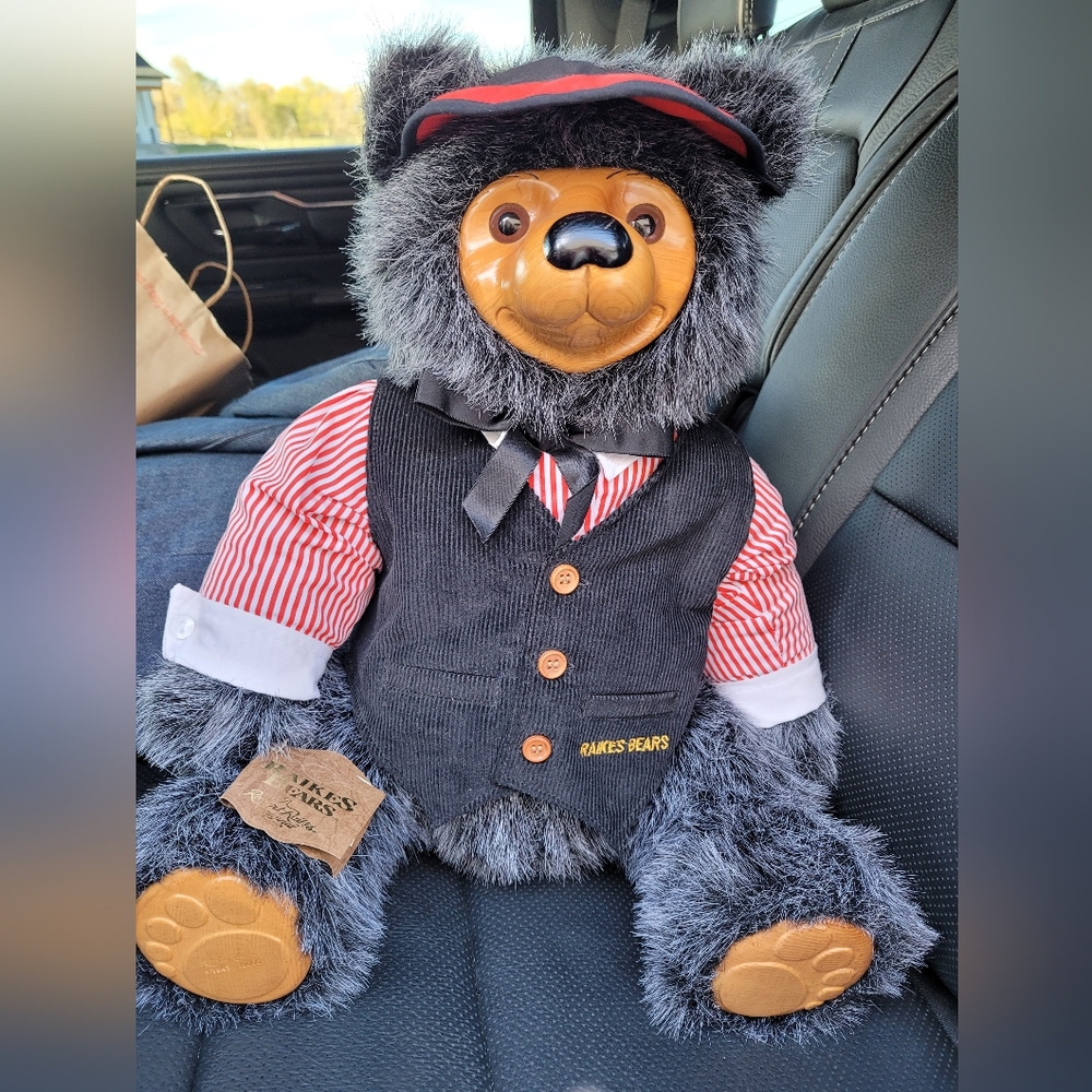 Raikes Bear Card Dealer Wooden Face and Paws